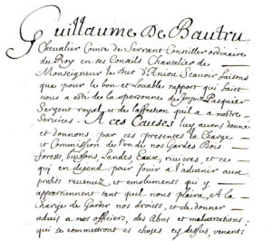 manuscrit de la plainte de Guillaume III Bautru