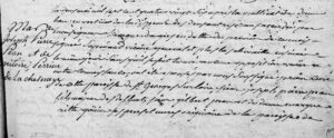 extrait du registre des mariages de 1786