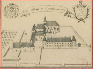 Le complexe abbatial en 1680, dessin de vidal