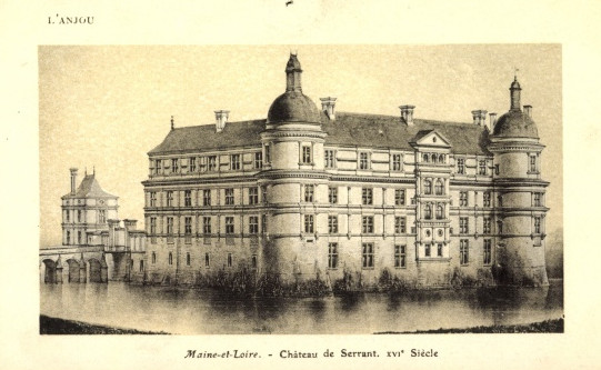 Gravure du château de Serrant au XVIème siècle