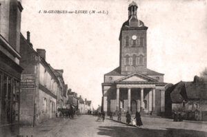carte postale de la place de l'église en 1912