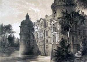 lithographie du chateau de serrant en 1862