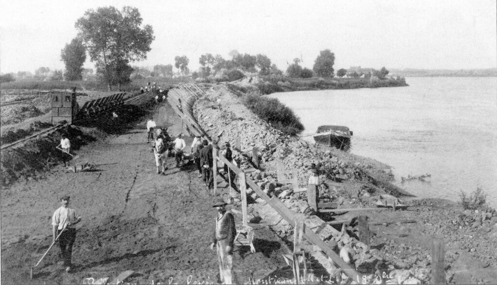 travaux sur la levée au début du xxème siècle