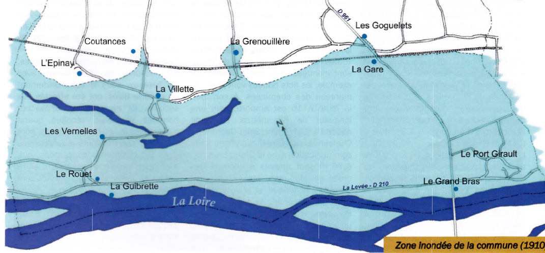 plan de l'inondation de 1910 à Saint Georges