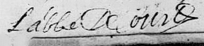 signature de l'abbé de court en 1701