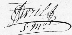 signature du premier maire de saint Georges Abel Avril