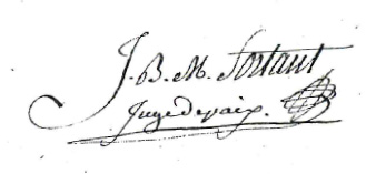 signature de Jean Baptiste Sortant juge de paix en 1796