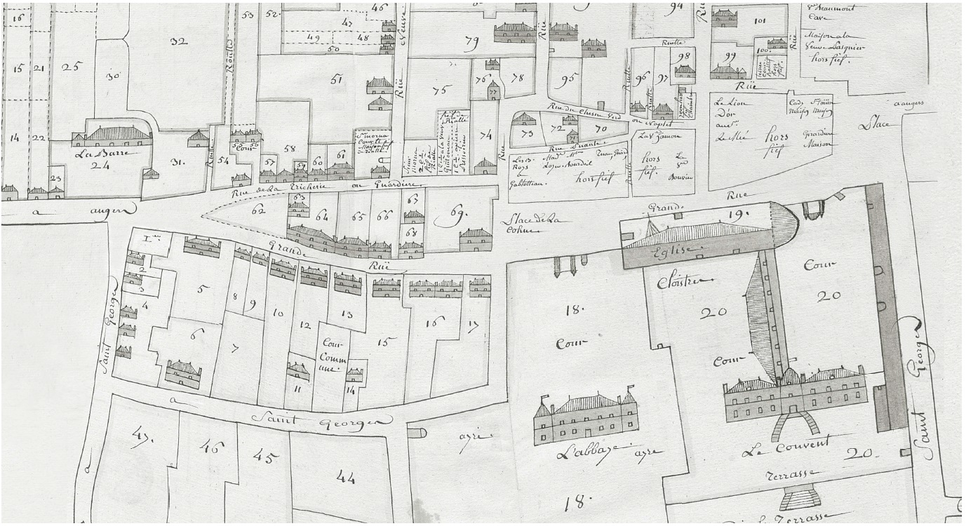 plan du bourg en 1786