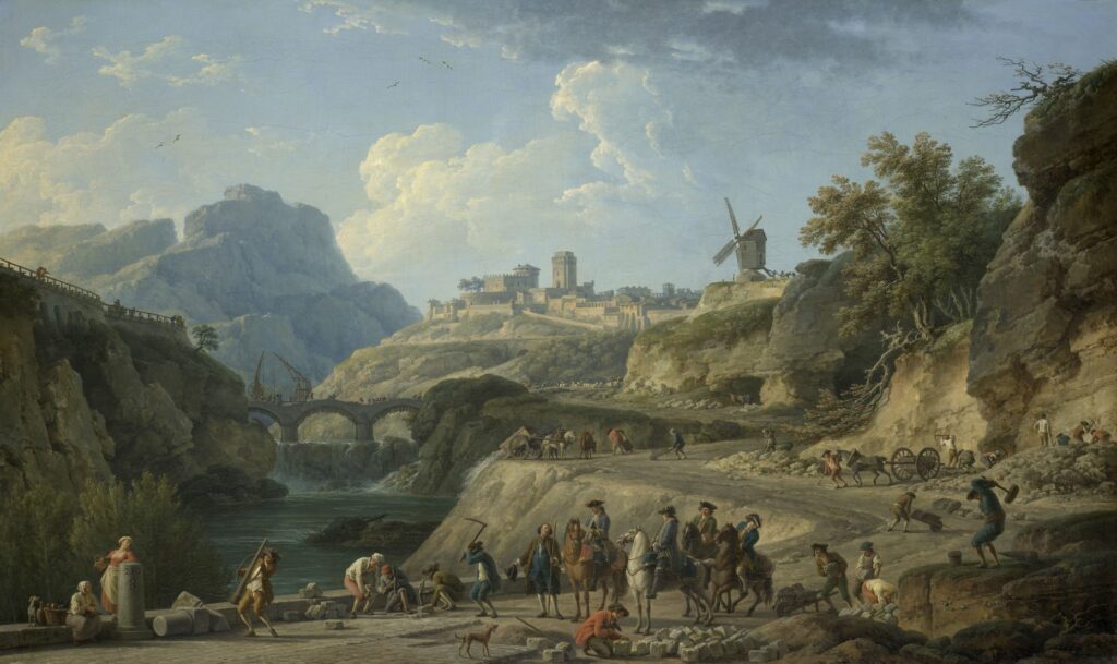 tableau de Vernet Joseph (1714-1789)de la construction d'un grand chemin, Le Louvre