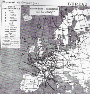 carte météorologique de la tempête de 1900
