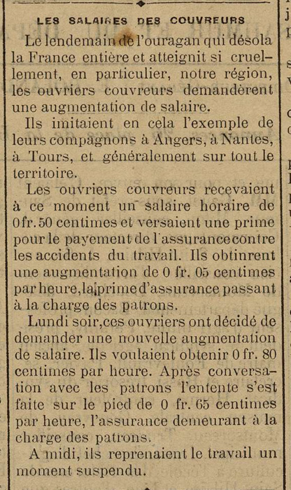 article de journal de 1900