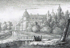 gravure du parc du château de serrant au 19ème siècle