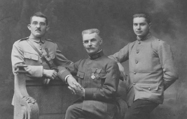 Edouard Vannier et ses fils, pierre et jean lors de la première guerre mondiale