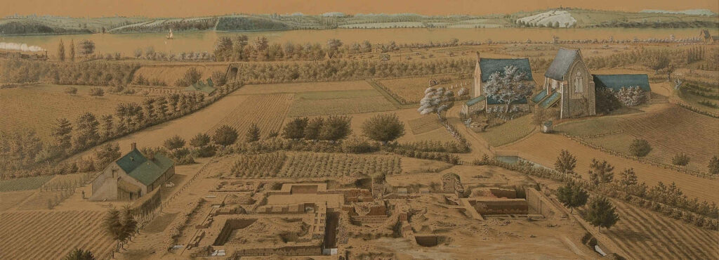 vue des fouilles archéologiques et de la chapelle sainte apolline