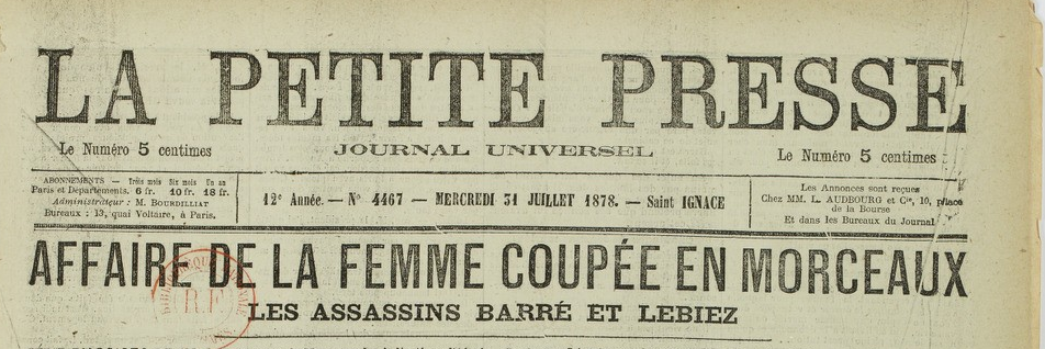 Une d'un journal dans l'affaire Barré Liebez