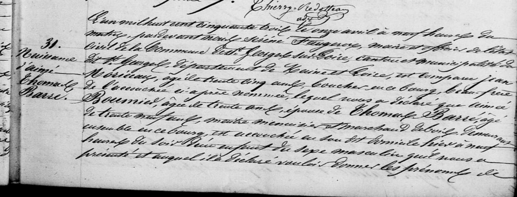 acte de naissance de aimé barré